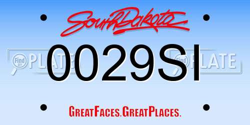 0029SI South Dakota License Plate