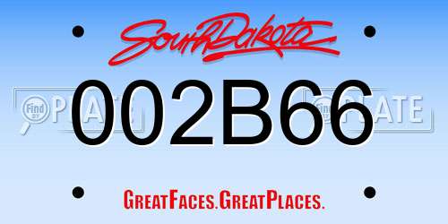 002B66 South Dakota License Plate