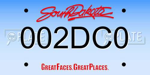 002DC0 South Dakota License Plate