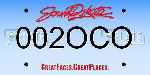 002OCO South Dakota License Plate