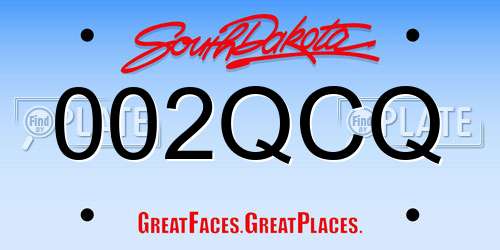 002QCQ South Dakota License Plate
