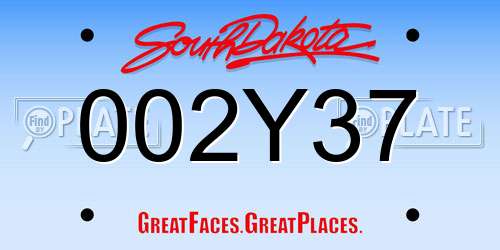 002Y37 South Dakota License Plate