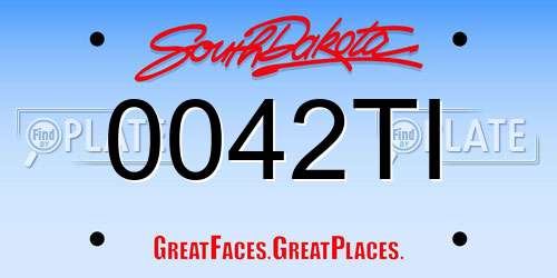 0042TI South Dakota License Plate