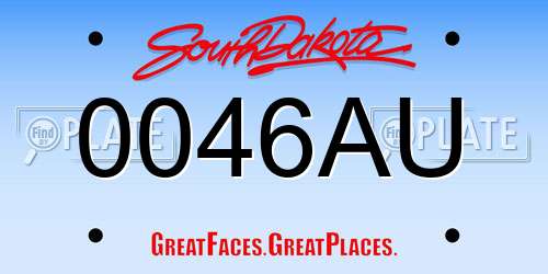 0046AU South Dakota License Plate