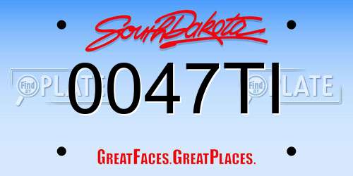 0047TI South Dakota License Plate