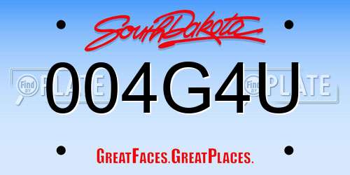 004G4U South Dakota License Plate