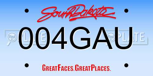 004GAU South Dakota License Plate