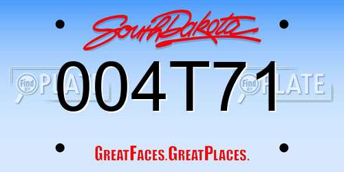 004T71 South Dakota License Plate