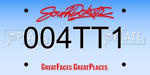 004TT1 South Dakota License Plate