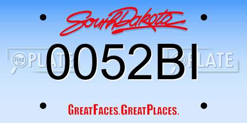 0052BI South Dakota License Plate
