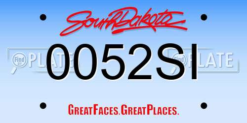0052SI South Dakota License Plate