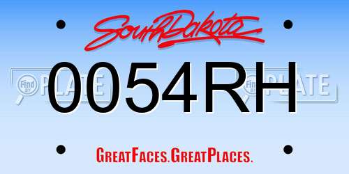 0054RH South Dakota License Plate