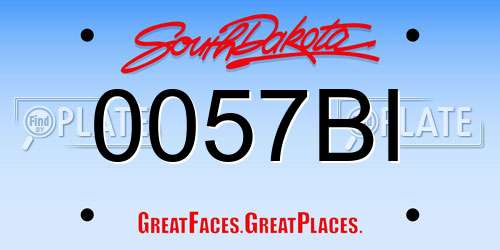 0057BI South Dakota License Plate