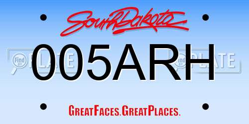 005ARH South Dakota License Plate