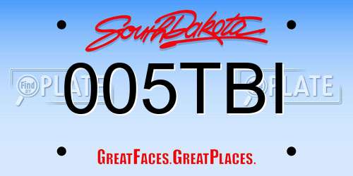 005TBI South Dakota License Plate