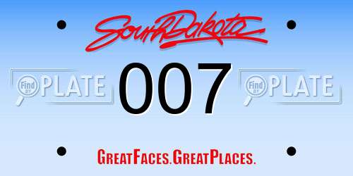 007 South Dakota License Plate
