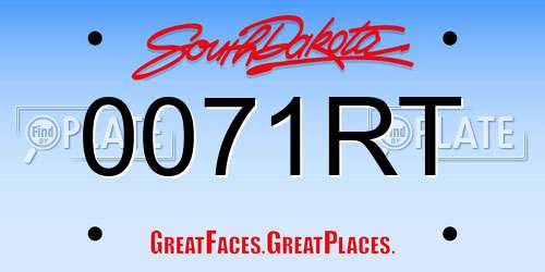 0071RT South Dakota License Plate