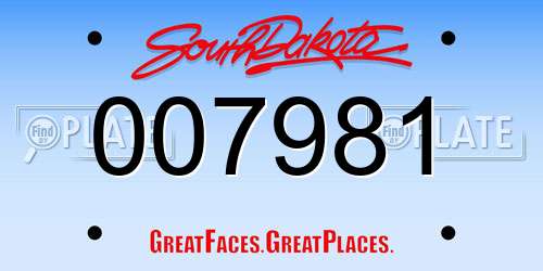 007981 South Dakota License Plate