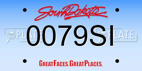 0079SI South Dakota License Plate