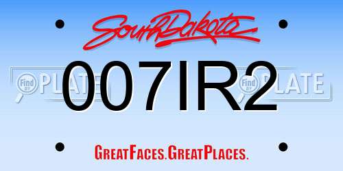 007IR2 South Dakota License Plate
