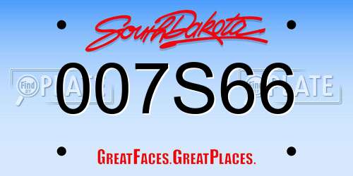 007S66 South Dakota License Plate