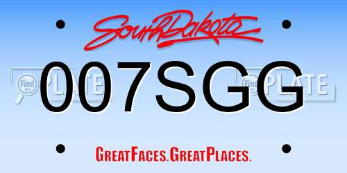 007SGG South Dakota License Plate