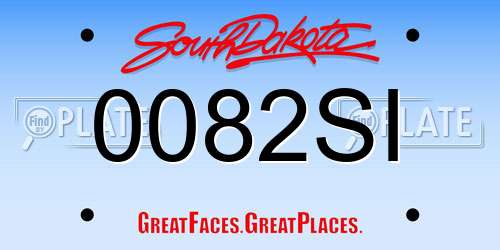 0082SI South Dakota License Plate