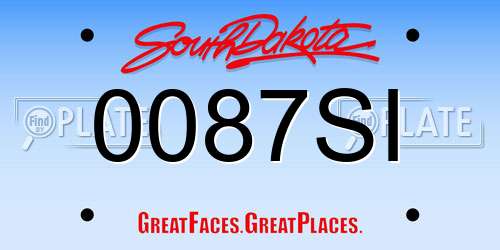 0087SI South Dakota License Plate