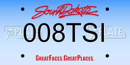 008TSI South Dakota License Plate