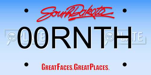 00RNTH South Dakota License Plate