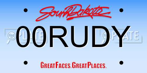 00RUDY South Dakota License Plate