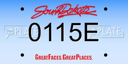 0115E South Dakota License Plate
