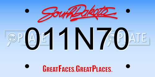 011N70 South Dakota License Plate