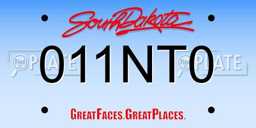 011NT0 South Dakota License Plate