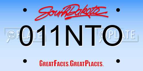 011NTO South Dakota License Plate