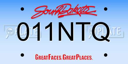 011NTQ South Dakota License Plate