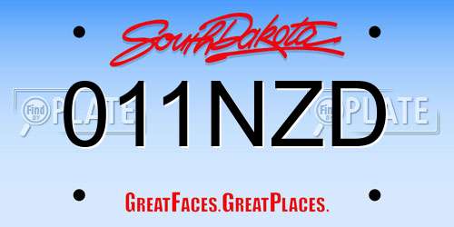 011NZD South Dakota License Plate