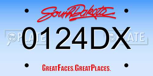 0124DX South Dakota License Plate