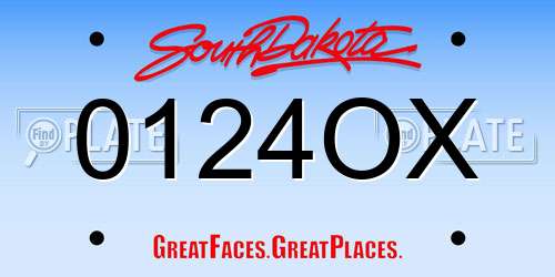 0124OX South Dakota License Plate