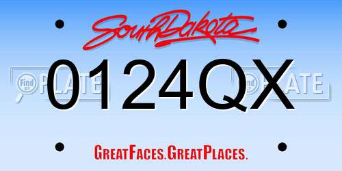 0124QX South Dakota License Plate