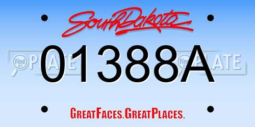 01388A South Dakota License Plate
