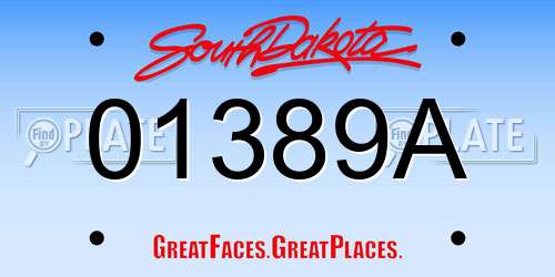 01389A South Dakota License Plate