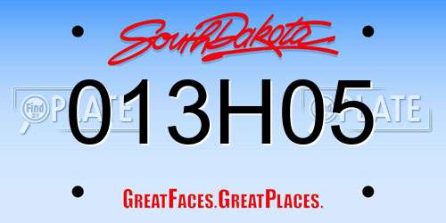 013H05 South Dakota License Plate