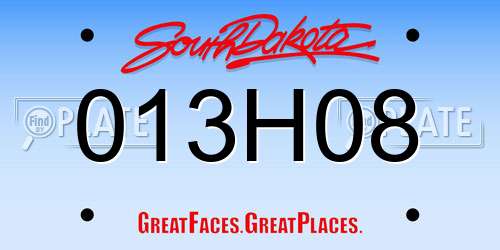 013H08 South Dakota License Plate
