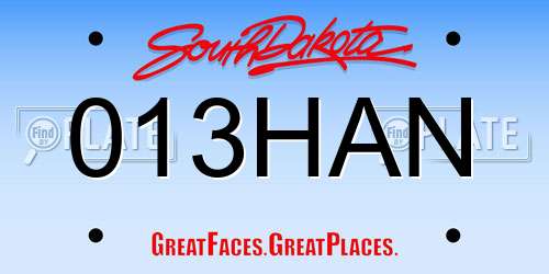 013HAN South Dakota License Plate
