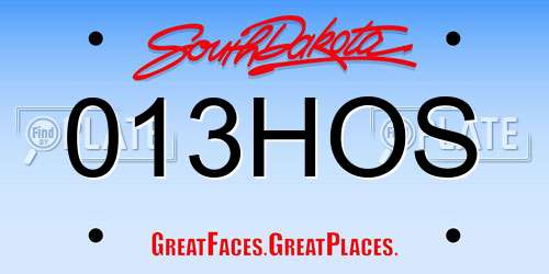 013HOS South Dakota License Plate