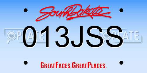 013JSS South Dakota License Plate