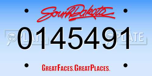 0145491 South Dakota License Plate