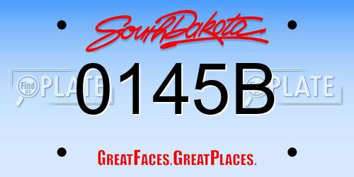 0145B South Dakota License Plate