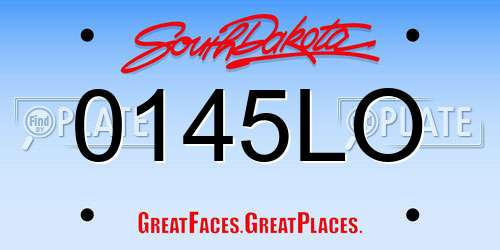 0145LO South Dakota License Plate